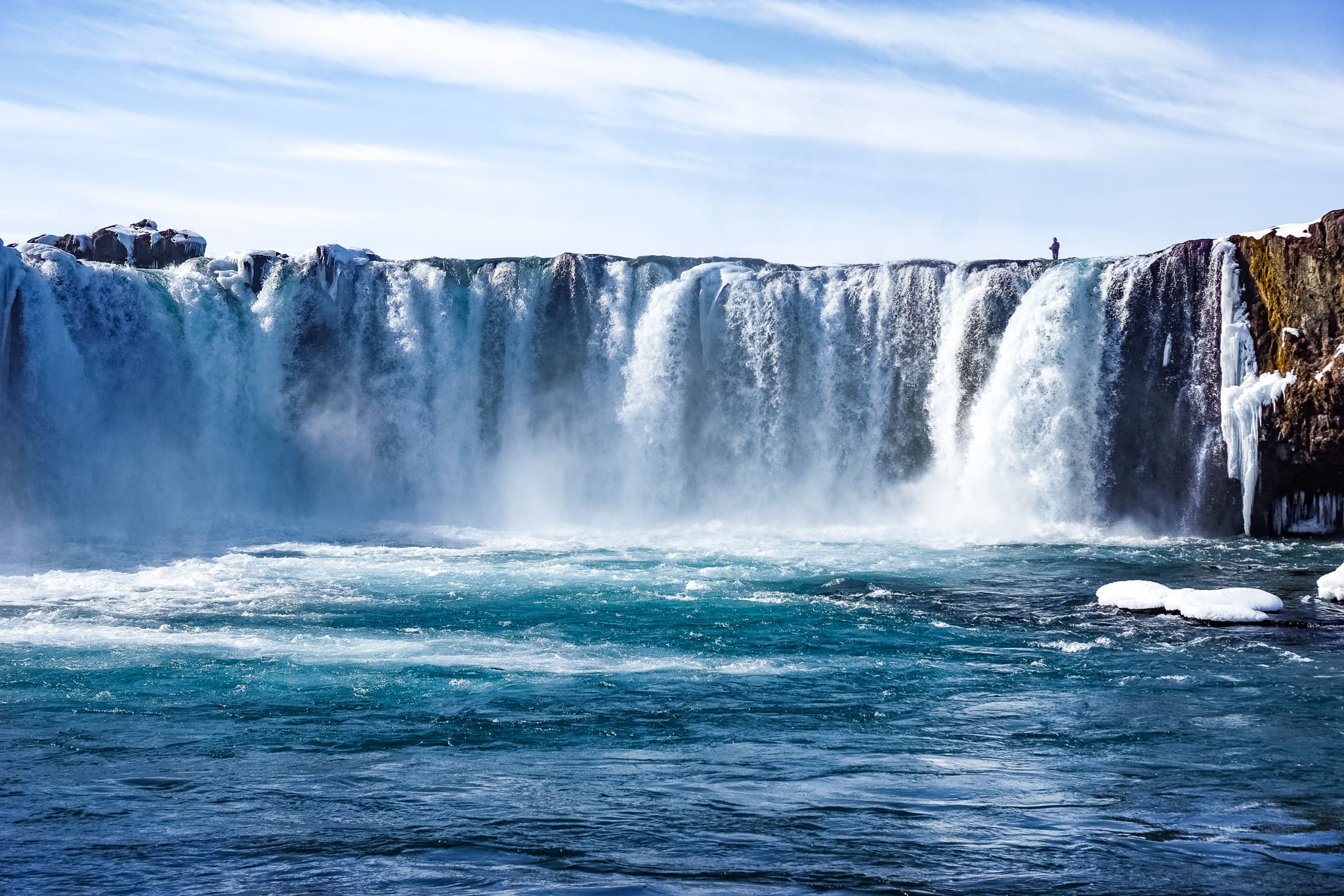 artic waterfall in iceland