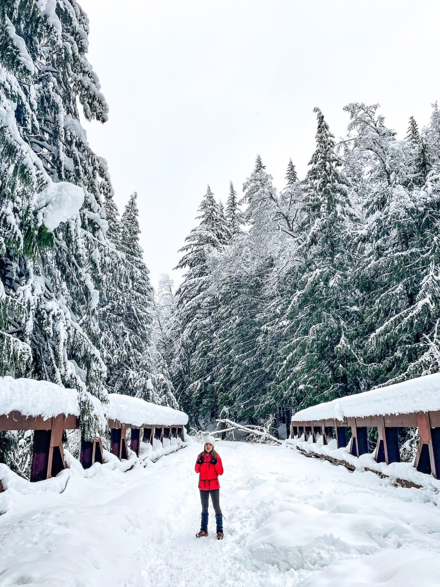 Snoqualmie Pass winter bridge