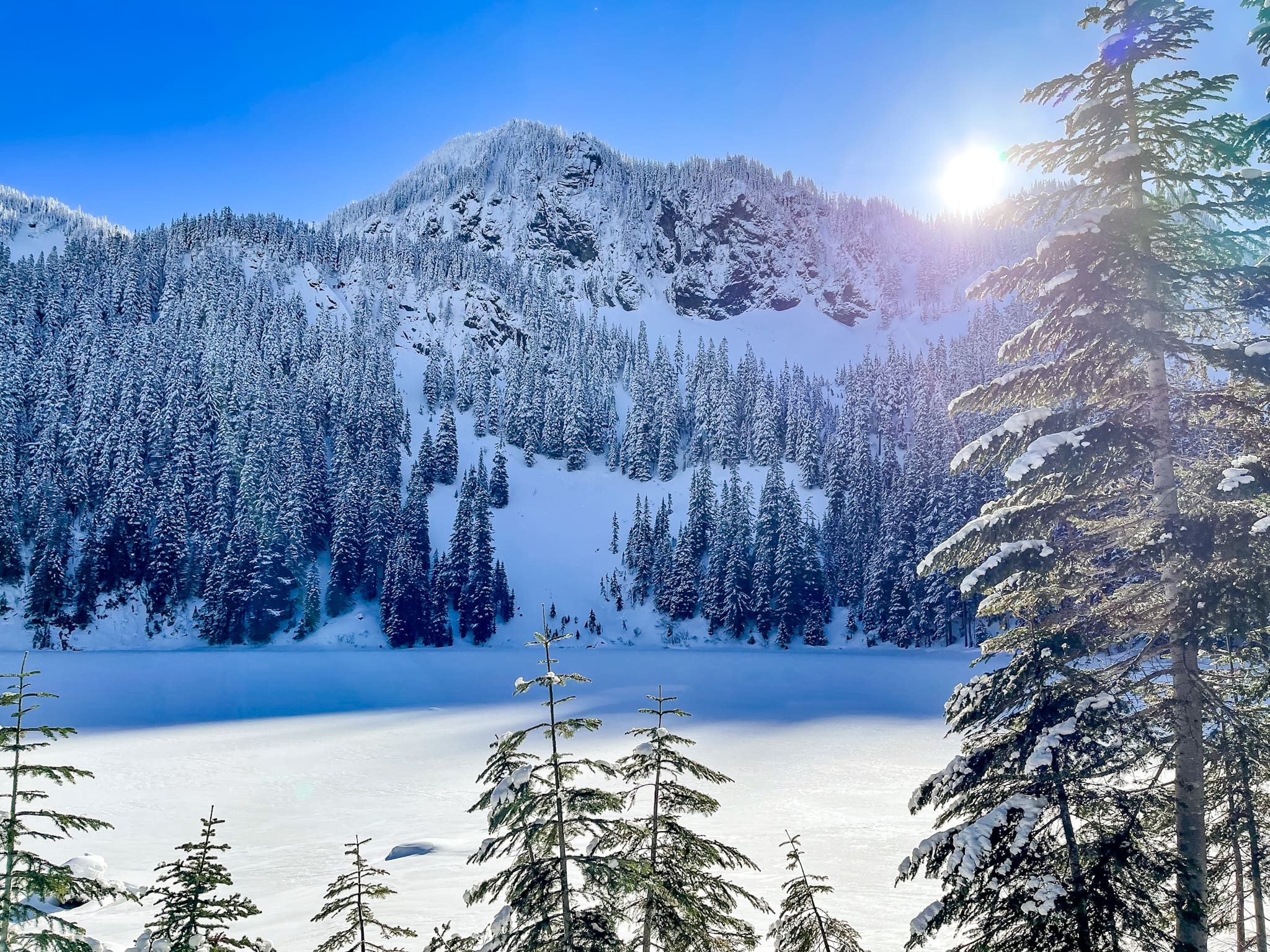 annette lake trail in winter